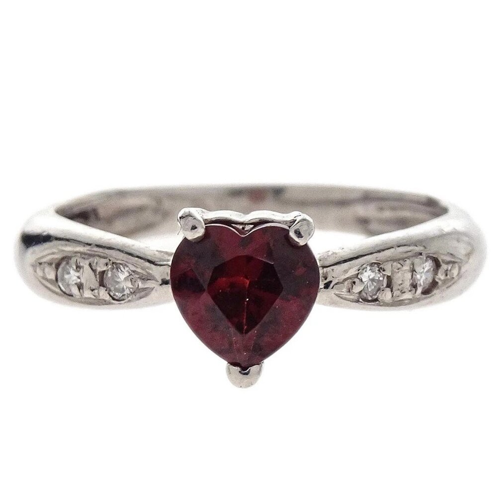Ring Pt900 Ruby Diamond Silver #47 Jewelry 155825